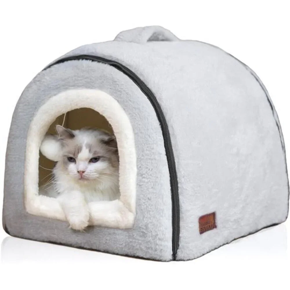 Cat Bed for Indoor Cats，Foldable cat cave，Anti-Slip & Water-Resistant